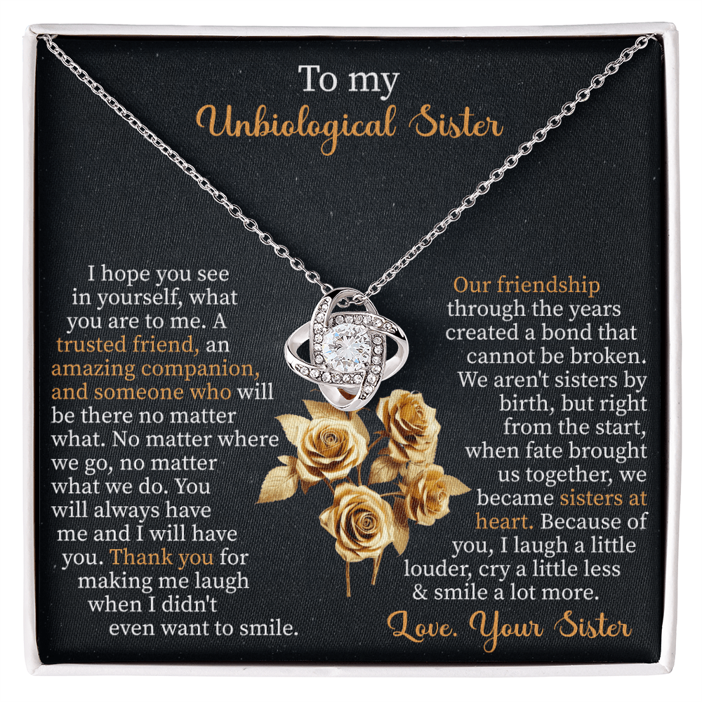 To my unbiological sister Love Knot Necklace - Beauty Belliss